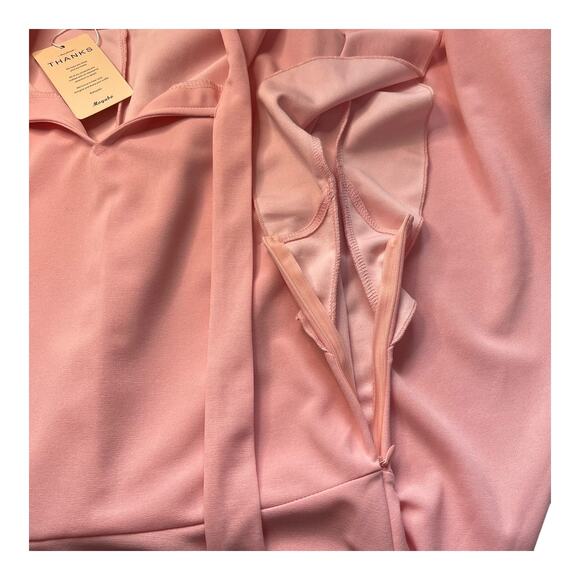 Moyabo Rose Pink Church Dress Retro Swing A-Line Tie Neck Size Large - Picture 6 of 10